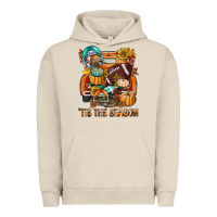 Pigment French Oak Tis The Season Fall Football Truck Urban Hoodie - BundleAndBundleShop