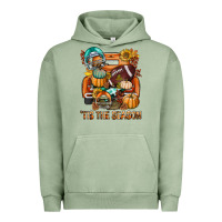 Pigment Oil Green Tis The Season Fall Football Truck Urban Hoodie - BundleAndBundleShop