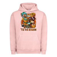 Pigment Salmon Tis The Season Fall Football Truck Urban Hoodie - BundleAndBundleShop