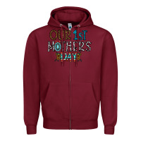 Burgundy our 1 st mother's day Zipper Hoodie - CowhideDigitalArt