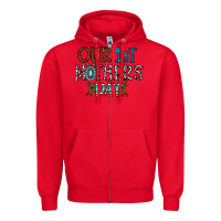 Red our 1 st mother's day Zipper Hoodie - CowhideDigitalArt