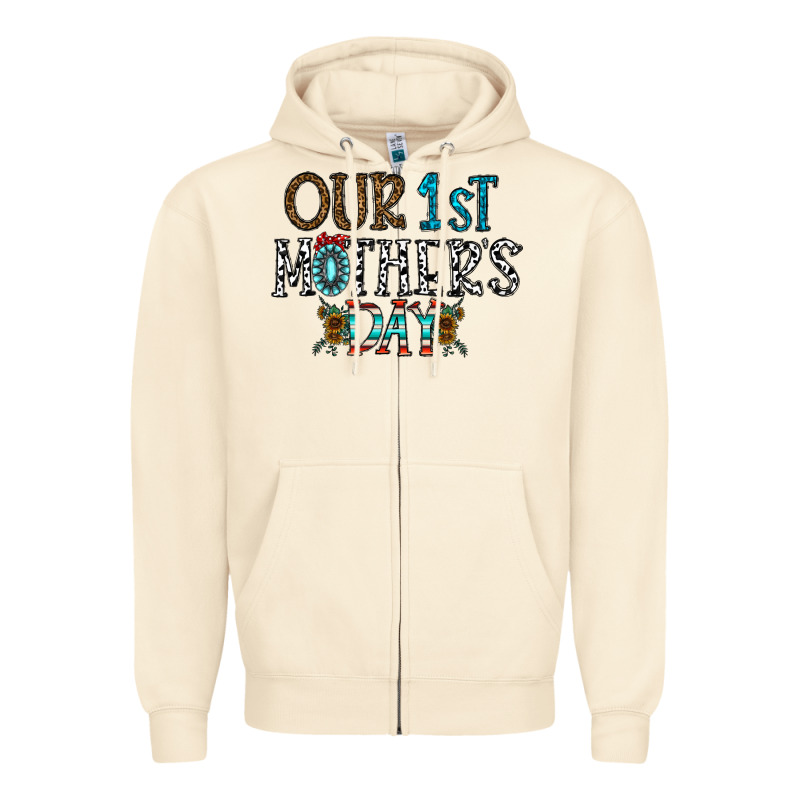 Our 1 St Mother's Day Zipper Hoodie by CowhideDigitalArt | Teevron