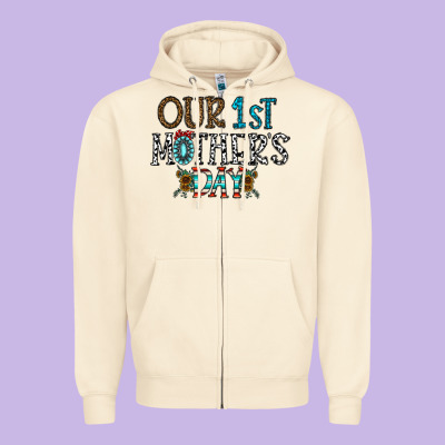 Our 1 St Mother's Day Zipper Hoodie Designed By Cowhidedigitalart