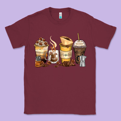 Coffee Cups Classic Tee Designed By Zillion Design Studio
