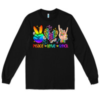 Black peace love rock Long Sleeve Tee - Zillion Design Studio