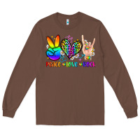 Chestnut peace love rock Long Sleeve Tee - Zillion Design Studio