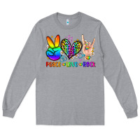 Heather Grey peace love rock Long Sleeve Tee - Zillion Design Studio