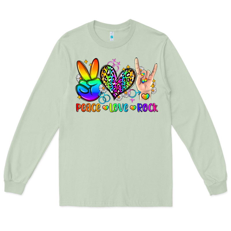 Peace Love Rock Long Sleeve Tee by Zillion Design Studio | Teevron