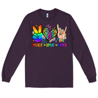 Plum peace love rock Long Sleeve Tee - Zillion Design Studio