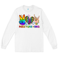 White peace love rock Long Sleeve Tee - Zillion Design Studio