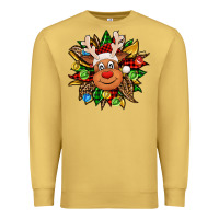 Antique Gold Christmas reindeer sunflower Premium Sweatshirt - Jasminsmagicworld