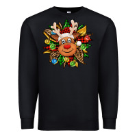 Black Christmas reindeer sunflower Premium Sweatshirt - Jasminsmagicworld