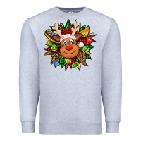 Heather Grey Christmas reindeer sunflower Premium Sweatshirt - Jasminsmagicworld