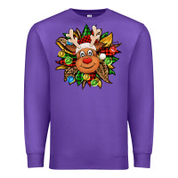 Purple Christmas reindeer sunflower Premium Sweatshirt - Jasminsmagicworld