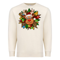 Sandshell Christmas reindeer sunflower Premium Sweatshirt - Jasminsmagicworld