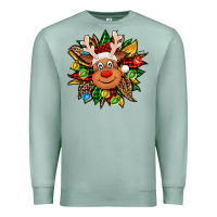 Seafoam Christmas reindeer sunflower Premium Sweatshirt - Jasminsmagicworld