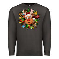 Smoke Christmas reindeer sunflower Premium Sweatshirt - Jasminsmagicworld