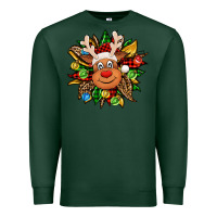 Sports Green Christmas reindeer sunflower Premium Sweatshirt - Jasminsmagicworld