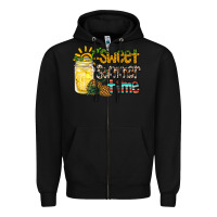 Black sweet summer time pineapple Zipper Hoodie - RacoonDesign