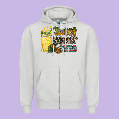 Sweet Summer Time Pineapple Zipper Hoodie Designed By Racoondesign