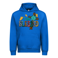 Cobalt I Am Blessed Cross Urban Hoodie - BundleAndBundleShop