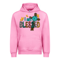Fuchsia Pink I Am Blessed Cross Urban Hoodie - BundleAndBundleShop