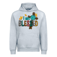 Heather Grey I Am Blessed Cross Urban Hoodie - BundleAndBundleShop