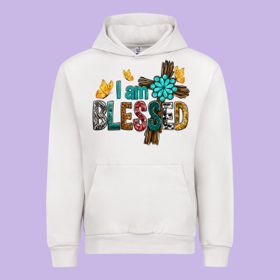I Am Blessed Cross Urban Hoodie Designed By Bundleandbundleshop