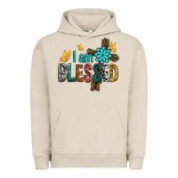 Pigment French Oak I Am Blessed Cross Urban Hoodie - BundleAndBundleShop