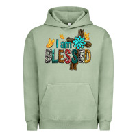Pigment Oil Green I Am Blessed Cross Urban Hoodie - BundleAndBundleShop