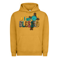 Pigment Peanut Butter I Am Blessed Cross Urban Hoodie - BundleAndBundleShop