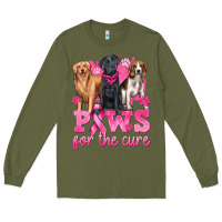 Army Green Paws For The Cure Long Sleeve Tee - texasbilliewilder