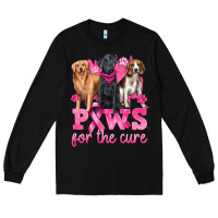 Black Paws For The Cure Long Sleeve Tee - texasbilliewilder