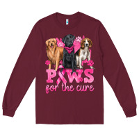 Burgundy Paws For The Cure Long Sleeve Tee - texasbilliewilder