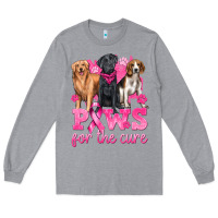 Heather Grey Paws For The Cure Long Sleeve Tee - texasbilliewilder