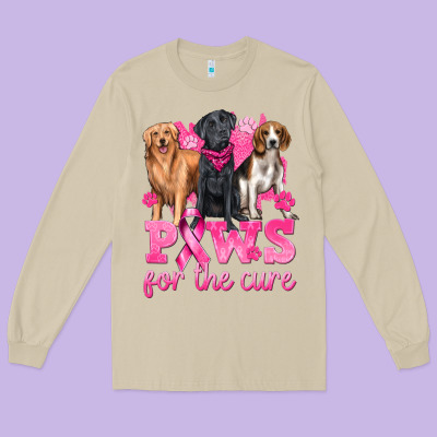 Paws For The Cure Long Sleeve Tee Designed By Texasbilliewilder