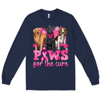 Navy Paws For The Cure Long Sleeve Tee - texasbilliewilder