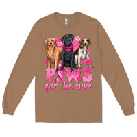 Toasted Coconut Paws For The Cure Long Sleeve Tee - texasbilliewilder