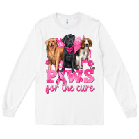 White Paws For The Cure Long Sleeve Tee - texasbilliewilder