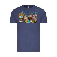 Coffee Cups Bull Skull With Gemstones Vintage Tee | Teevron