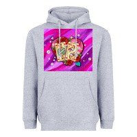 Heather Grey valentines day playing cards and pearl watercolor Heavyweight Hoodie - AdoDesignShop