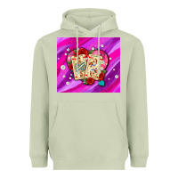 Matcha valentines day playing cards and pearl watercolor Heavyweight Hoodie - AdoDesignShop