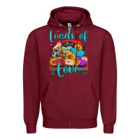 Burgundy loads of love with truck Zipper Hoodie - HRA Design Shop