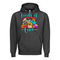 Charcoal Heather loads of love with truck Zipper Hoodie - HRA Design Shop
