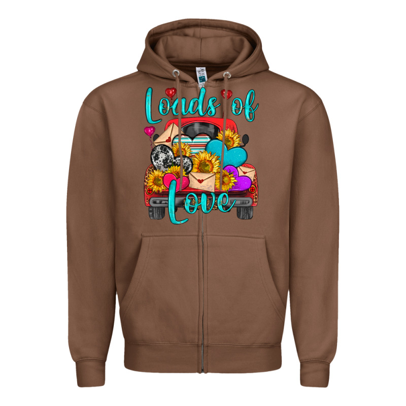 Loads Of Love With Truck Zipper Hoodie by HRA Design Shop | Teevron
