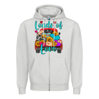 Dove Grey loads of love with truck Zipper Hoodie - HRA Design Shop