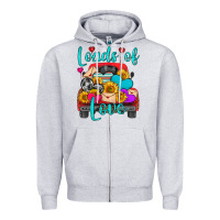 Heather Grey loads of love with truck Zipper Hoodie - HRA Design Shop