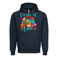 Navy loads of love with truck Zipper Hoodie - HRA Design Shop