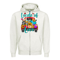 Oatmeal Heather loads of love with truck Zipper Hoodie - HRA Design Shop