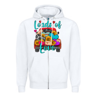 White loads of love with truck Zipper Hoodie - HRA Design Shop